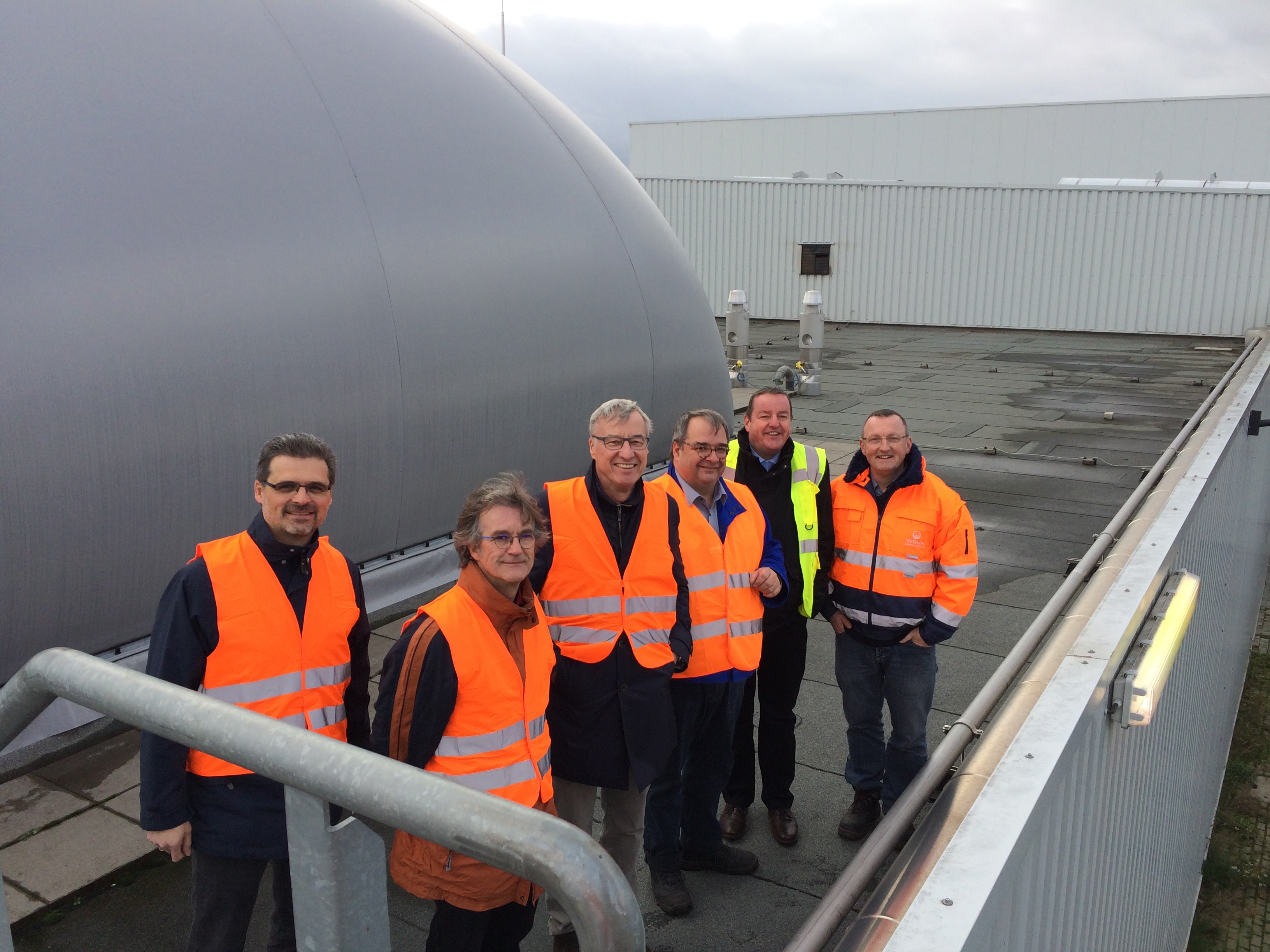 Christoph Schladt, Dr. Wolfgang Eberle sowie Staatssekretär Dr. Griese, Thomas Geißler, Frank Schwarz und Uwe Honacker. Foto: Rolf Gröschel